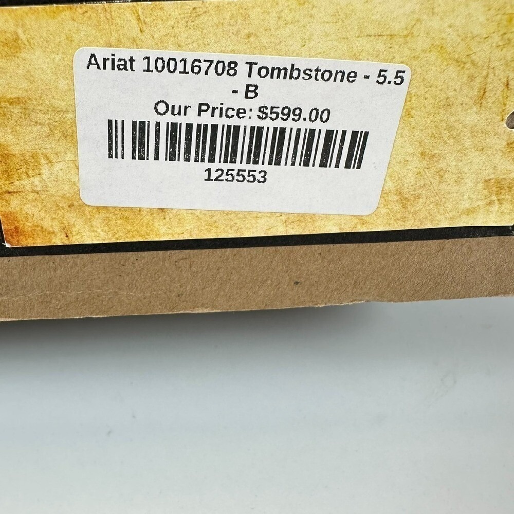 Ariat Tombstone Ostrich Print Western Cowboy Boots Premium Leather 5.5B NEW - Picture 13 of 13